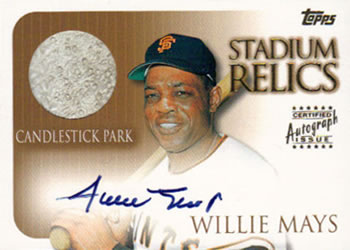 2000 Topps - Stadium Autograph Relics #SR5 Willie Mays  Front